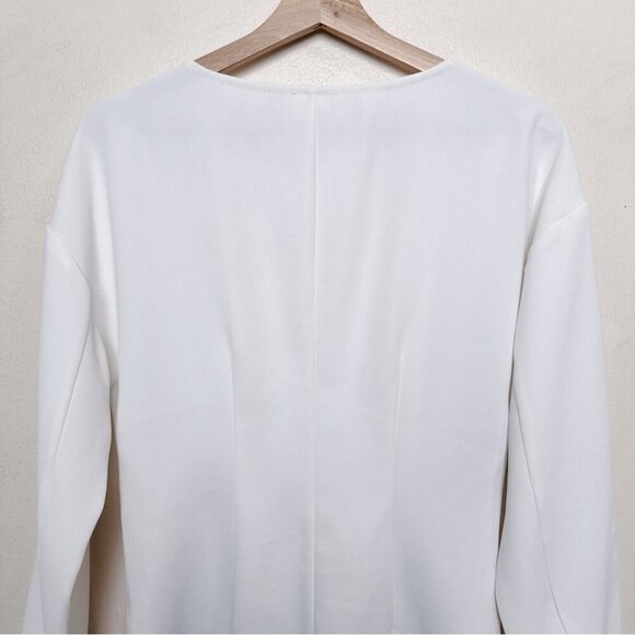 Aritzia Wilfred Womens Xsmall Mabelle Ivory Crepe Lace Up Front Blouse - Picture 12 of 14